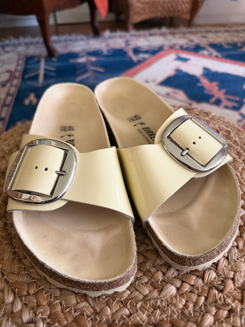 Birkenstock Madrid Big Buckle Sandals in Pale Yellow